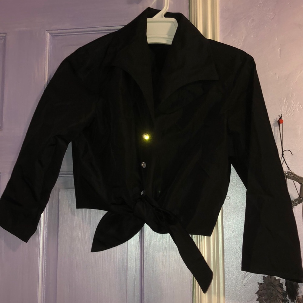Andrea polizzi black crop button down
